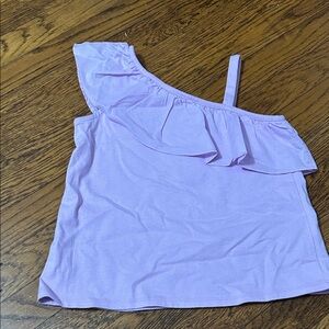 Kids Janie and Jack One-Shoulder Ruffle Tank Top - Light Lavender - size 5